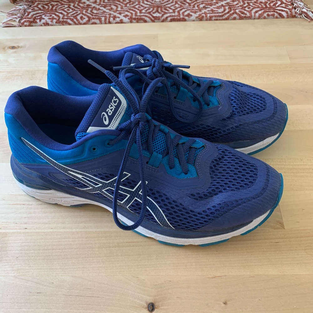 Men's blue Asics running shoes